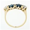 Image 8 : Vintage 14k Yellow Gold 2.16 ctw 6 Prong Round Blue Sapphire & Diamond Band Ring
