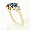 Image 9 : Vintage 14k Yellow Gold 2.16 ctw 6 Prong Round Blue Sapphire & Diamond Band Ring