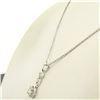 Image 3 : NEW 14k White Gold 16" 0.67 ctw 3 Round Brilliant Diamond Dangle Pendant Necklac