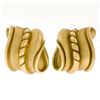 Image 1 : Vintage 1982 Kieselstein Cord 18k Yellow Gold Wavy Textured Clip On Earrings