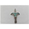Image 2 : Navajo Silver Chip Inlay Peyote Bird Pin Pendant