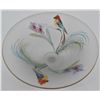Vintage Hand Painted Frosted Glass Pedestal Bowl