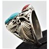 Image 2 : Navajo Sterling Turquoise and Coral Ring, Size 12