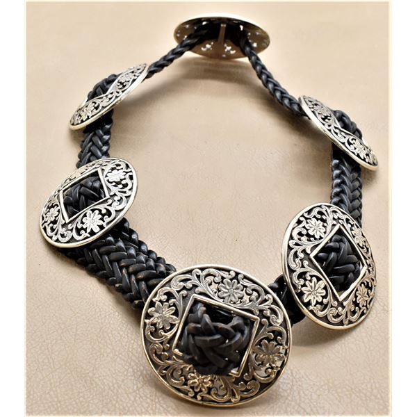 Braided Leather Concho Belt