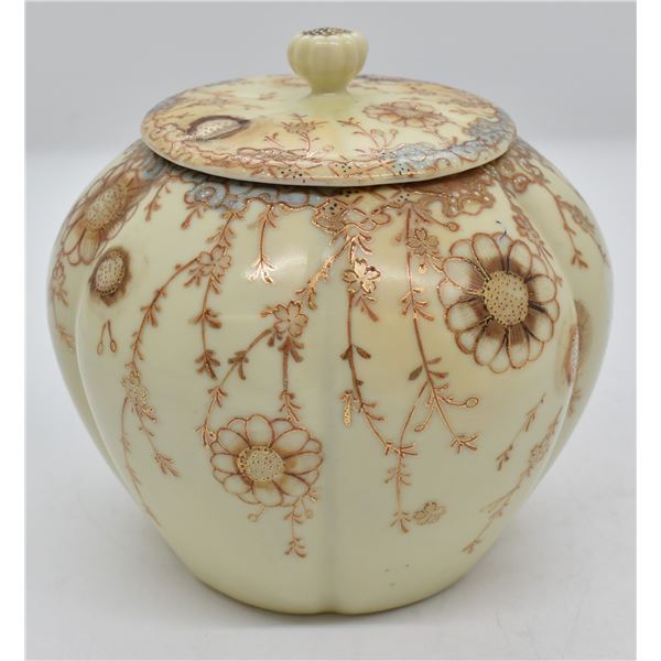 Antique Japanese Satsuma Gold Gilt Porcelain Jar