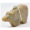 Image 2 : Zuni Carved Stone Bear Fetish with Turquoise Eyes