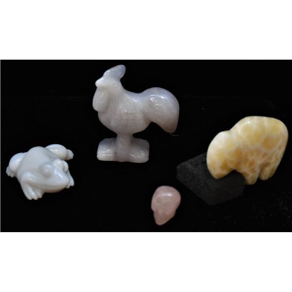 Glass and Stone Animal Figurines