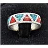 Image 2 : Navajo Sterling Chip Inlay Ring, Size 9