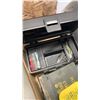 Image 2 : TRAY OF FISHING SUPPLIES, SHOVEL, METAL AMMO BOX AND MORE
