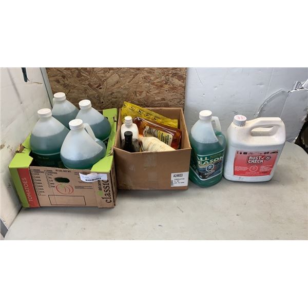 LOT OF NEW DE-ICER AND SHOP FLUIDS