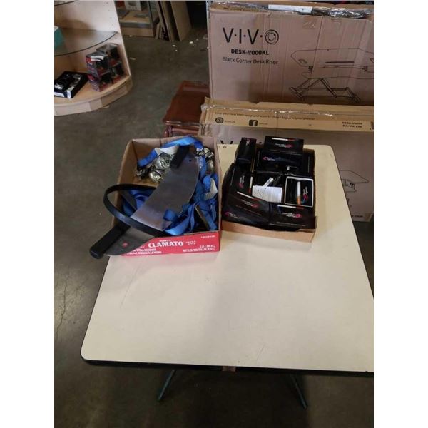 LOT OF RATCHET STRAPS, LIGHTS AND LOT OF NEW EVAPE KITS