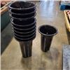 Image 1 : STACK OF NEW 10 PLASTIC ORCHID GARDEN PLANT CONTAINERS BLACK RETAIL $46 FOR 4