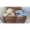 Image 1 : 2 CRATES OF SHOP TOWELS, CAR WASH MITS, CLOTHES, ETC