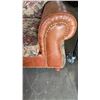 Image 4 : STUDDED LEATHER AND FABRIC SOFA