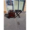 Image 1 : GLASS INSERT END TABLE WITH FOLDING TV TRAY WITH REMOVABLE TRAY AND EXTRA TRAY