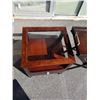 Image 2 : GLASS INSERT END TABLE WITH FOLDING TV TRAY WITH REMOVABLE TRAY AND EXTRA TRAY