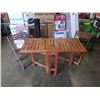 Image 1 : DROPSIDE SPACE SAVER SLAT TABLE WITH 2 FOLDING CHAIRS