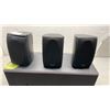 Image 2 : POLK AUDIO CSR CENTER SPEAKER AND 3 SATELLITE SPEAKERS - TESTED WORKING, CENTER SPEAKER HAS 1 DAMAGE