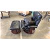 Image 2 : LEATHER RECLINING ARMCHAIR AND FOOTSTOOL