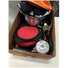 Image 2 : BOX OF CAMPING COOKWARE, BBQ, PACKS AND MORE