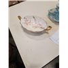Image 2 : ROYAL WINTON BREAKFAST SET: TOAST RACK, CUP, CREAM SUGER AND TRAY WITH CROWN DEVON ART DECO BOWL
