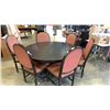 Image 2 : ROUND SINGLE PEDESTAL DINING TABLE WITH 6 CHAIRS