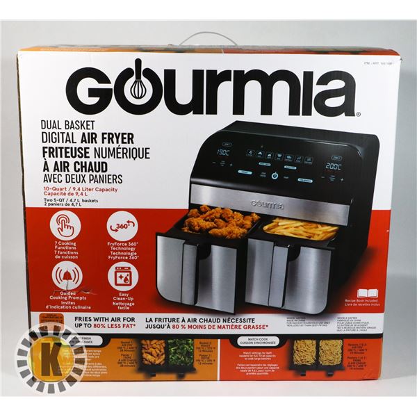 GOURMIA DUAL BASKET DIGITAL AIR FRYER