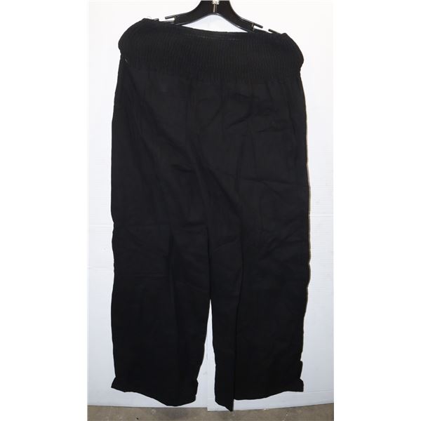 BLACK PANTS WITH ELASTIC WAIST (SIZE M)