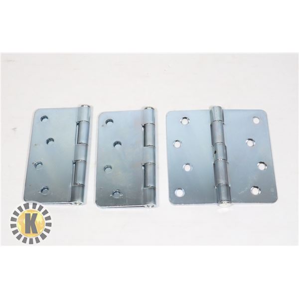 THREE TAYMOR 4" ZINC DOOR HINGES