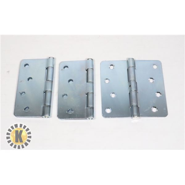 THREE TAYMOR 4" ZINC DOOR HINGES