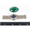 Image 1 : MALACHITE GEMSTONE WITH LADIES SILVER TONE WATCH