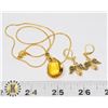 Image 1 : GOLD TONE WITH YELLOW TITANIUM TEAR DROP