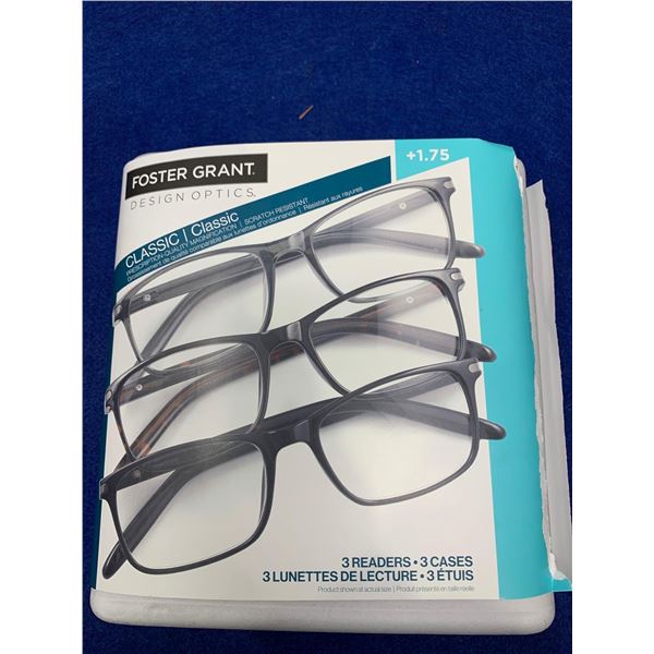 Foster Grant Classic Reader Glasses (3pairs) 1.75