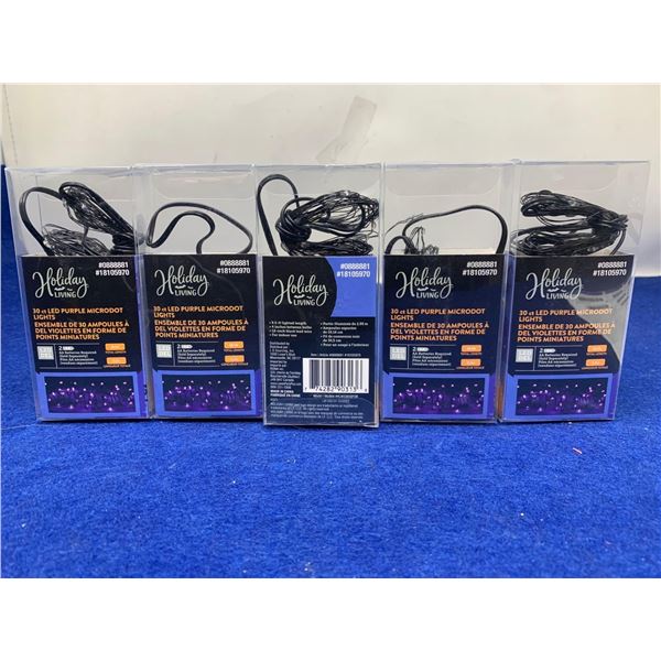 Holiday LED Purple Microdot Lights (30ct x 5)