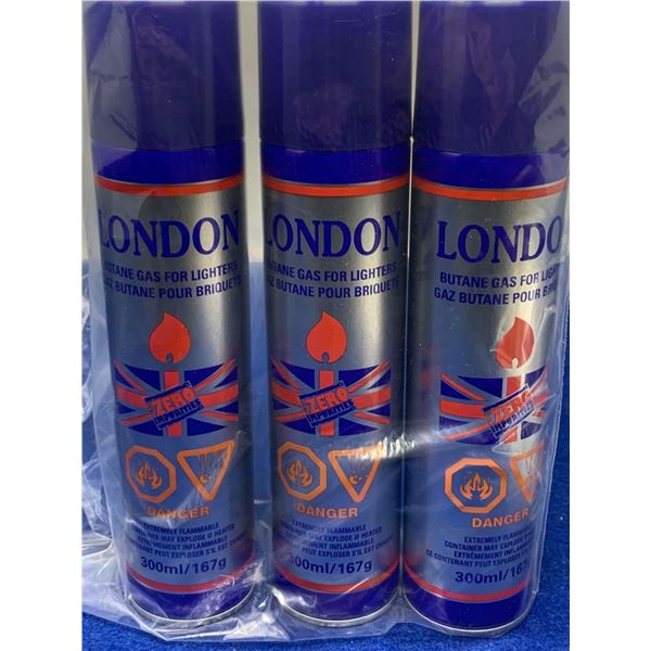 London Butane Gas for Lighters (3 x 300ml)