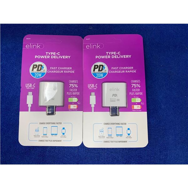 eLink Type C Power Delivery Fast Charger (2ct)