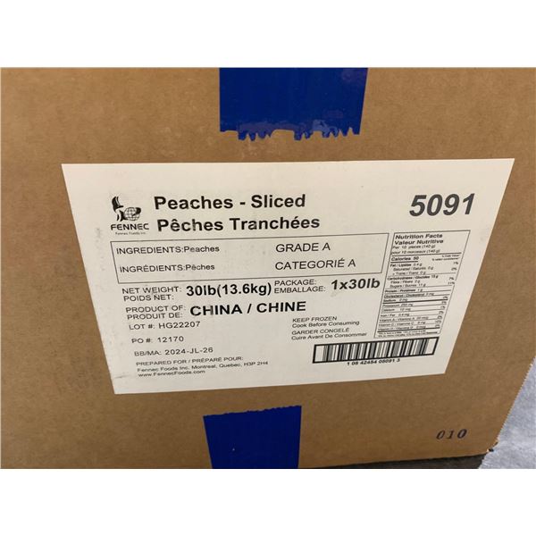 Frozen Fennec Sliced Peaches 30 Lbs