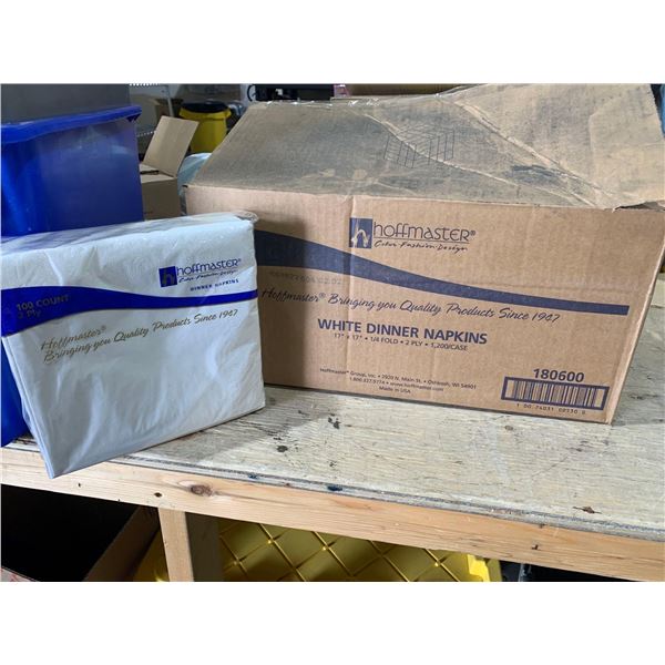 Hoffmaster White Dinner Napkins 17"x17" 1/4 Fold 2 Ply - 1200/Case