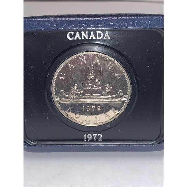 Royal Canadian Mint 1972 Canoe Display Cased $1.00 Coin
