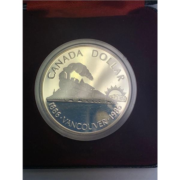 Royal Canadian Mint 1886-1986 Vancouver Canada $1.00 Cased .500 Silver Dollar