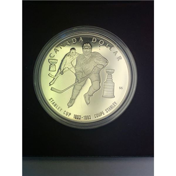Royal Canadian Mint 1893-1993 Toronto Canada $1.00 Cased .500 Silver Stanley Cup Dollar