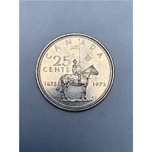 Full roll of Vintage 1873-1973 RCMP Canada Quarters ($10.00 Face Value)
