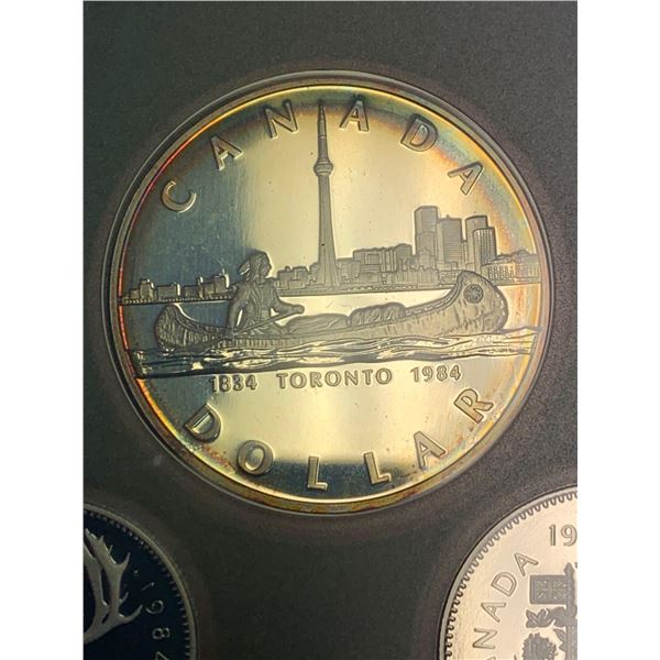 Royal Canadian Mint 1834-1984 , 150 Anniversary of Toronto Specimen .500 Silver Double Dollar Proof 