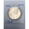 Image 3 : Canada 1968 Canoe Voyageur $1.00 Coin