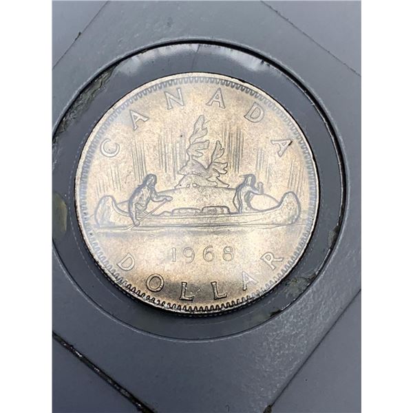 Canada 1968 Canoe Voyageur $1.00 Coin