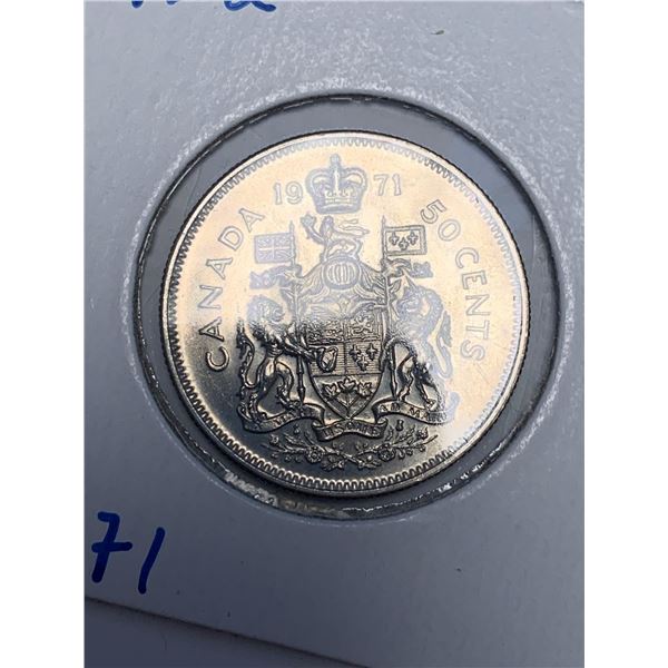 Canada 1971 Queen Elizabeth II 50 cent Coin