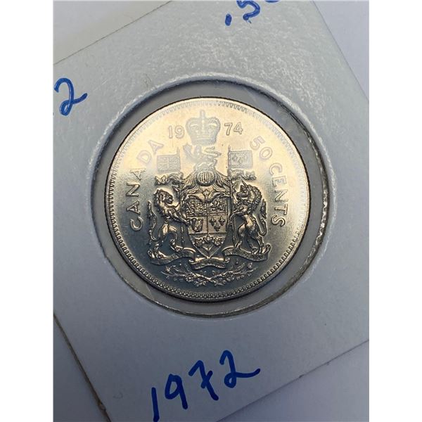 Canada 1972 Queen Elizabeth II 50 cent Coin