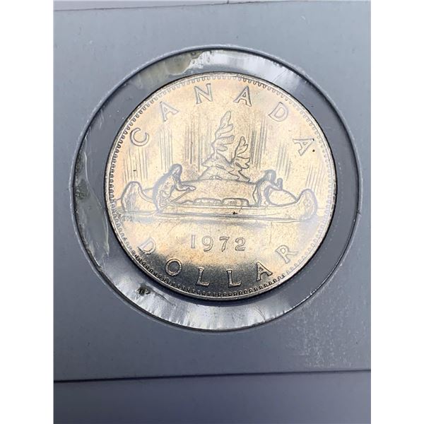 Canada 1972 Canoe Voyageur $1.00 Coin