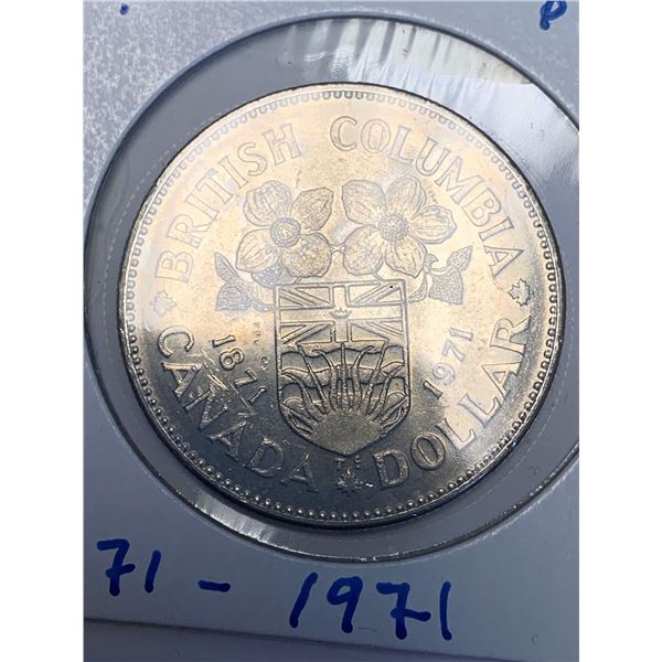 Canada 1871-1971 British Columbia $1.00 Coin