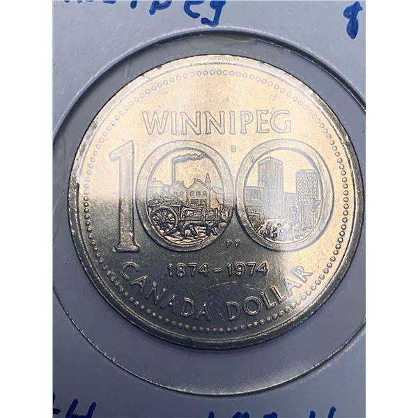 Canada 1874-1974 Winnipeg $1.00 Coin